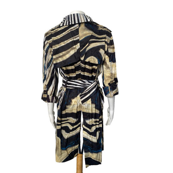 Roberto Cavalli Belted Trench Rain Coat Animal Print Size IT-38 US-2/4 Small - Picture 6 of 14